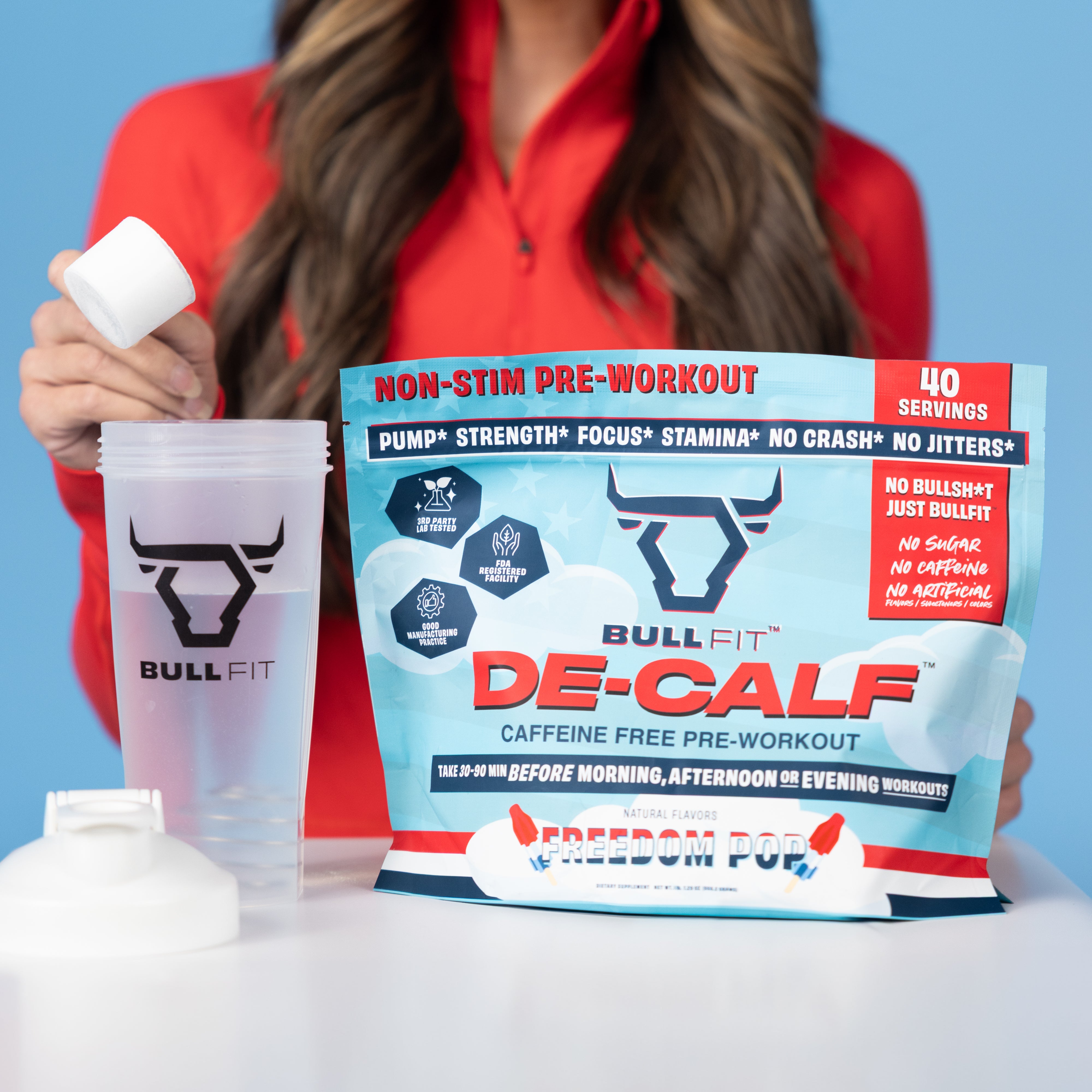 De-Calf Non-Stim Pre-Workout | Zero Caffeine, 5g Creatine | BullFit