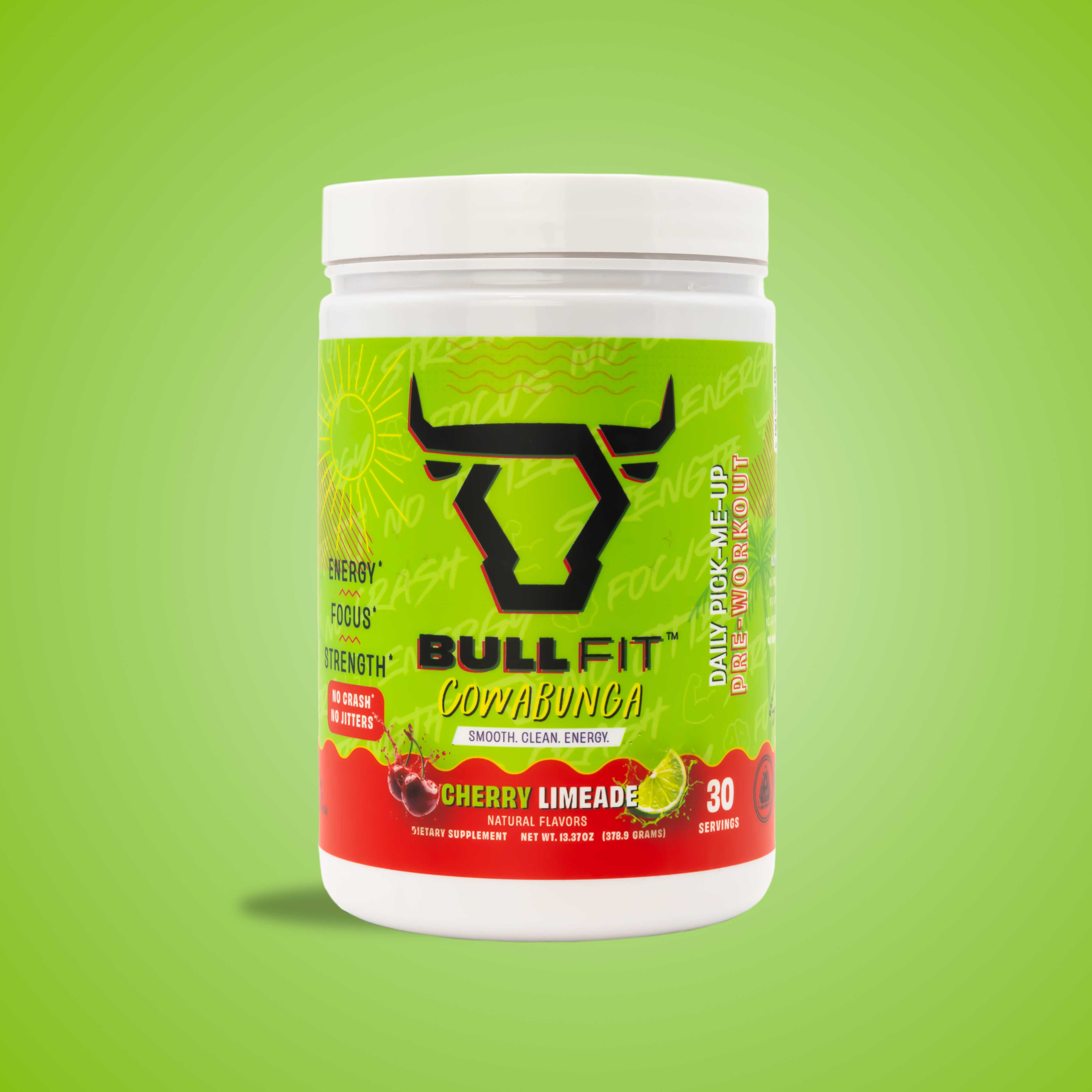 Cowabunga Pre-Workout | 150mg Caffeine, No Crash | BullFit